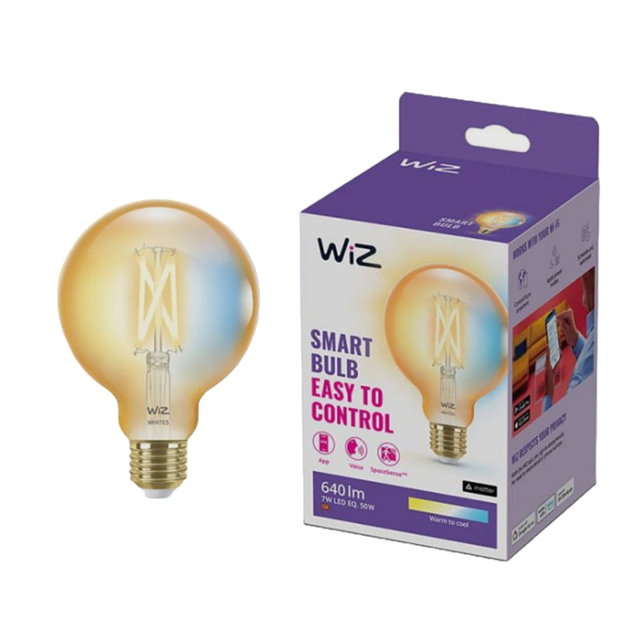 Philips WiZ Lighting WIZ018322 - WiZ Amber Filament WiFi+BLE 50W A60 G95 E27 920-50 Bulb