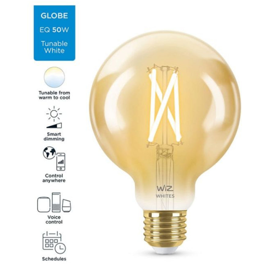 Philips WiZ Lighting WIZ018322 - WiZ Amber Filament WiFi+BLE 50W A60 G95 E27 920-50 Bulb