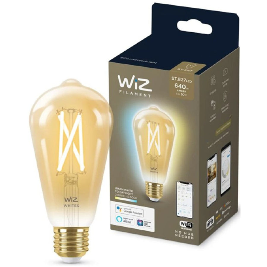 Philips WiZ Lighting WIZ018722 - WiZ Amber Filament WiFi+BLE 50W ST64 E27 920-50 Bulb