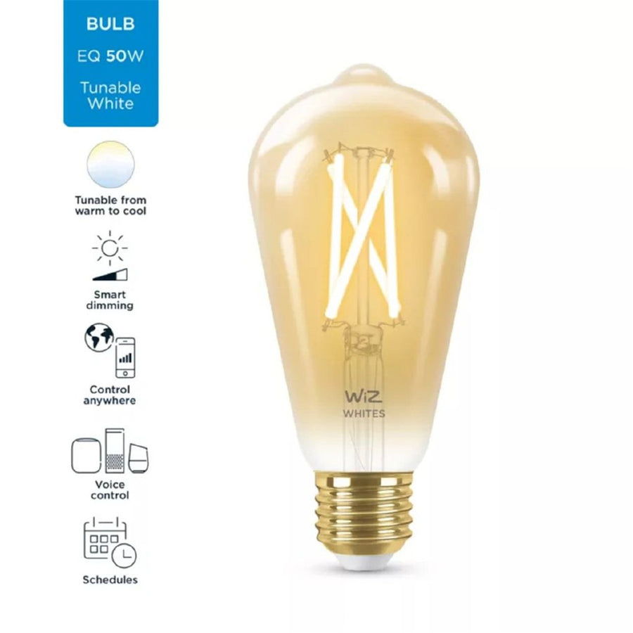 Philips WiZ Lighting WIZ018722 - WiZ Amber Filament WiFi+BLE 50W ST64 E27 920-50 Bulb