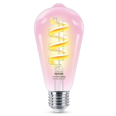 Philips WIZ267301 - WiZ Wi-Fi BLE 40W ST64 E27 822-65 RGB Clear Bulb
