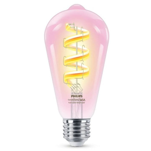 Philips WIZ267301 - WiZ Wi-Fi BLE 40W ST64 E27 822-65 RGB Clear Bulb