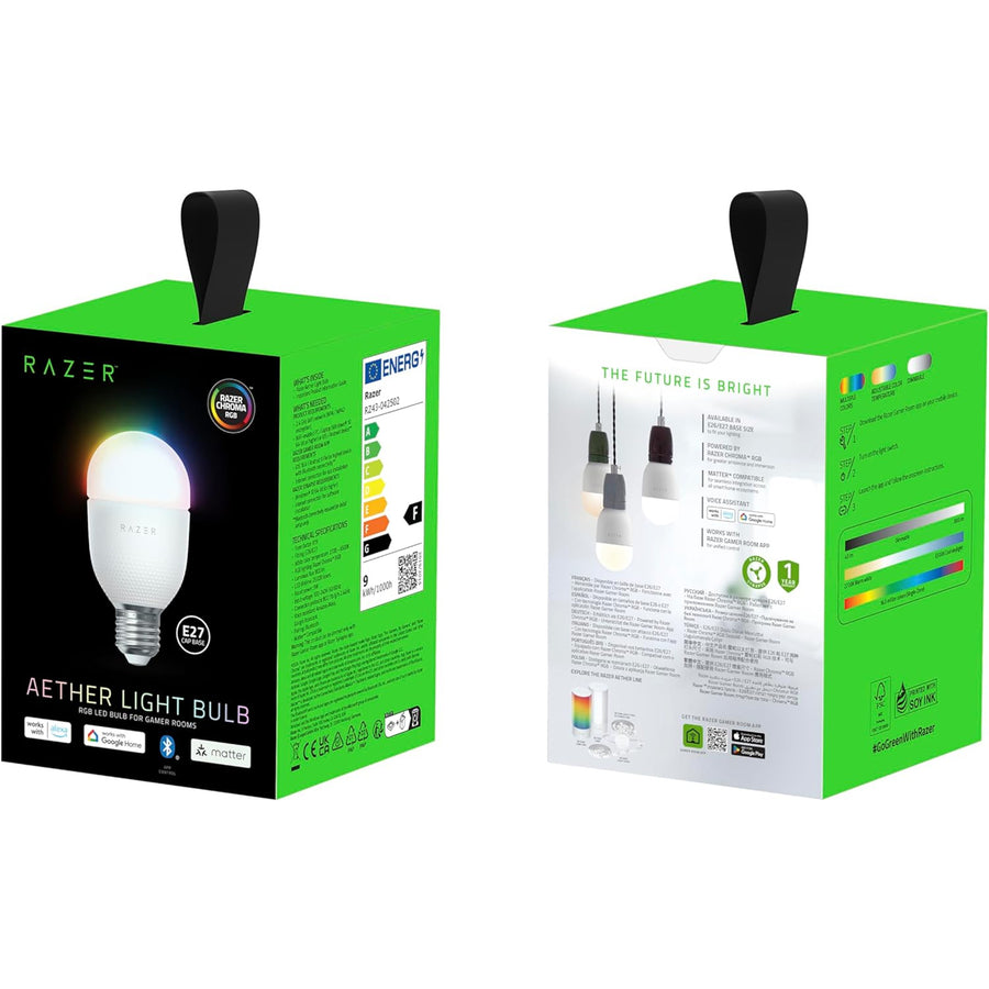Razer Aether Light Bulb E27 - RGB LED Bulb For Gamer Rooms