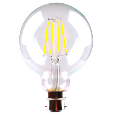 SAL LED LAMP SPHERE DECO 6W NW Clear Dim 800 Lumens 240VAC 80CRI Filament 138mm L x95mm Dia B22 Sunny Australia Lighting LED Lamp
