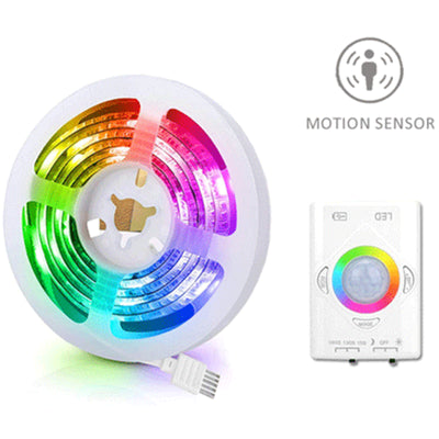 Sansai GL-H928R RGB Motion Sensor Strip Light 1m Light Sensor + Human infrared Motion Sensor, Built-in 1000mAh