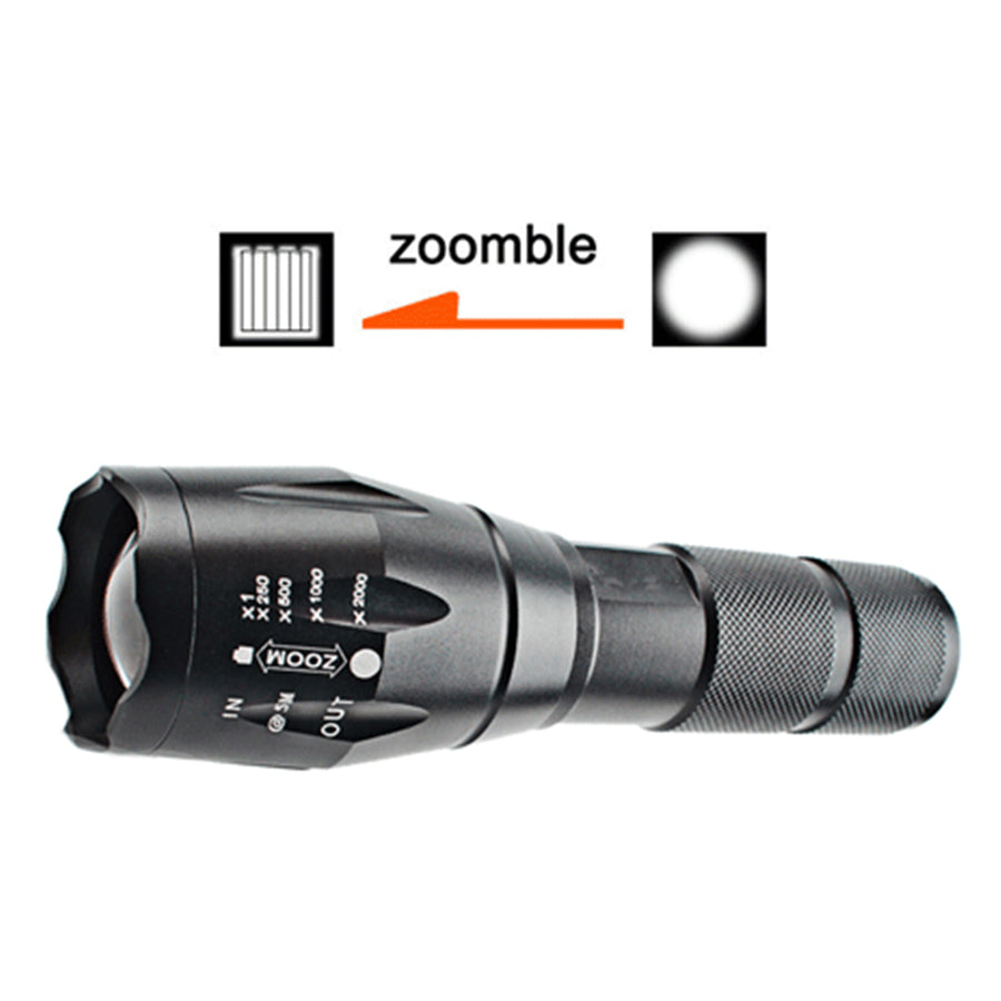 Sansai GL-H484 Aluminium Torch 300LM Ultra Bright,  Adjustable Focus, Five Light Modes, inc SOS, Skid-Proof design & Water Resistant