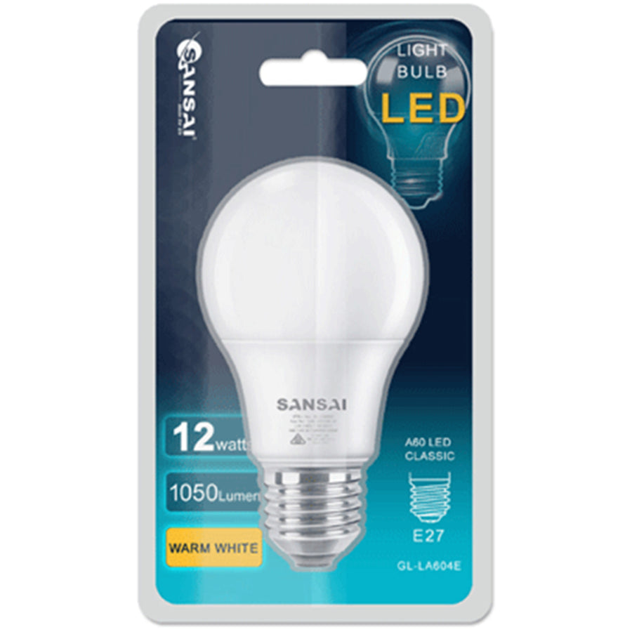 Sansai GL-LA604E LED Bulb A60-12W-E27 - Warm White
