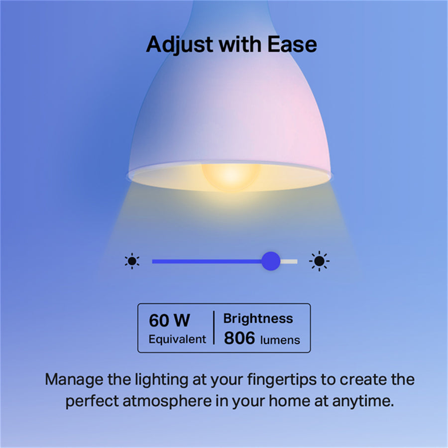 TP-Link Tapo L530E Smart Wi-Fi RGB LED Bulb, E27, 8.7W, 806 Lumens, 2500-6500K, Dimmable
