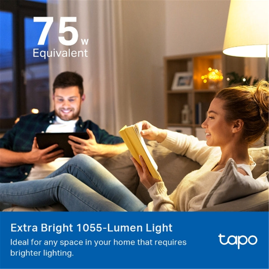 TP-Link Tapo L535E Smart Wi-Fi RGB LED Bulb, E27, 1055 Lumens, 2500-6500K, Dimmable, Matter-Certified