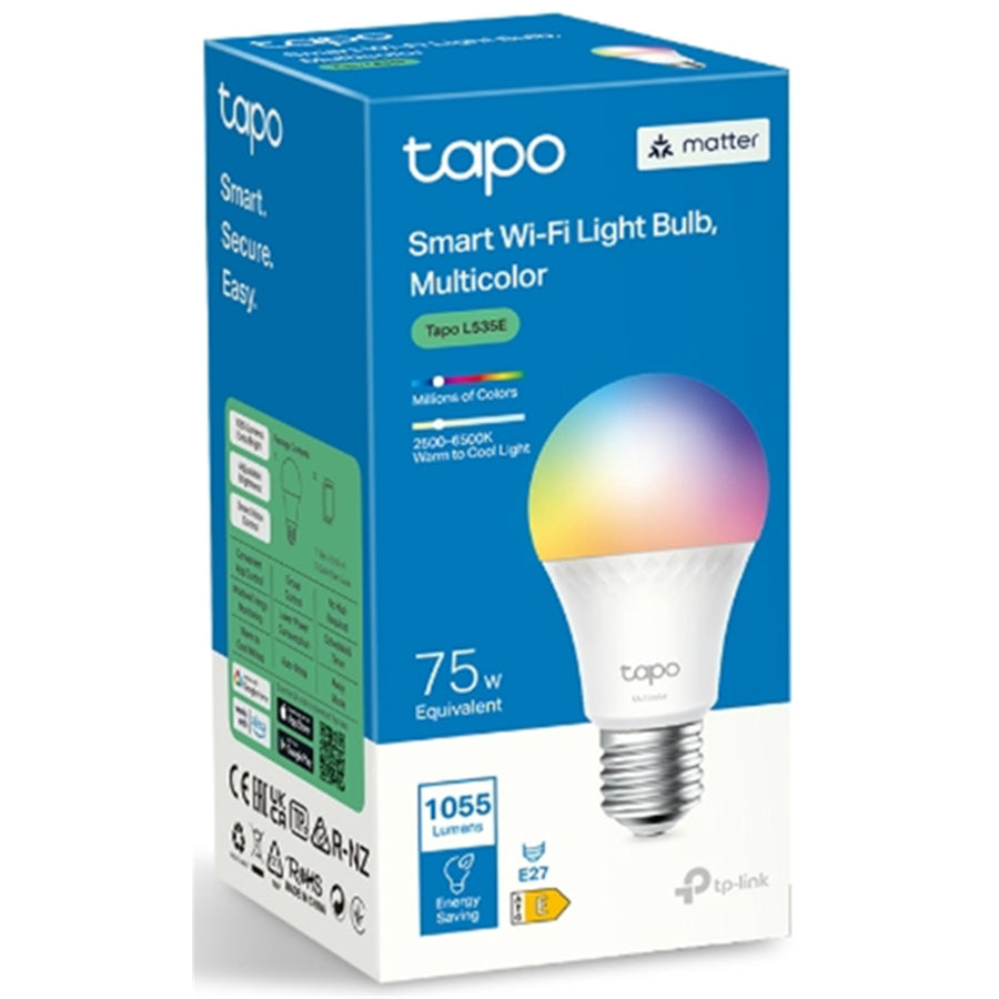 TP-Link Tapo L535B Smart Wi-Fi RGB LED Bulb, B22, 1055 Lumens, 2500-6500K, Dimmable, Matter-Certified