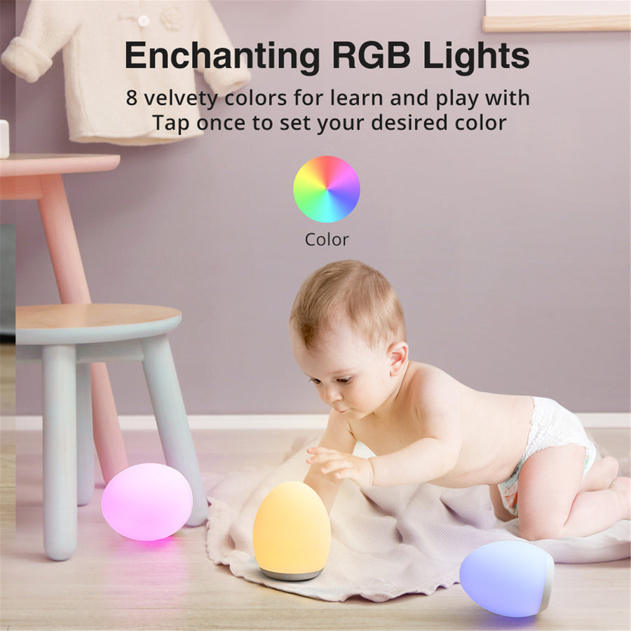 Taotronics VA-CL009 Baby Safe Dimmable Touch Control Night Light Soft light & smooth touch control - 8 velvety colors for you to choose from - 100 Hours long lasting rechargeable battery
