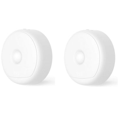 Yeelight Motion Sensor 3.5-7 Lumens, USB Powered, 120 Days of Nightlight (2 packs) Usage, Suspendible, Adhesive, Magnetic, Dual Sensors