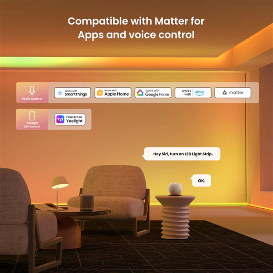 Yeelight Smart RGB LED Light Strip 2M Cuttable low Power Consumption, Remote Control, (Extendable up to 10m) AUS/NZ Version