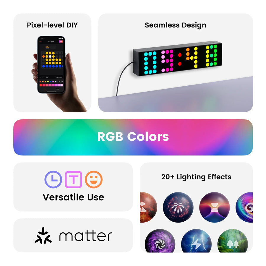 Yeelight Colourful RGB Smart Lamp Cube Lite Seamless Design, Ready-to-Use Clock, Text, Emoji Modes & 20+ Lighting Effects