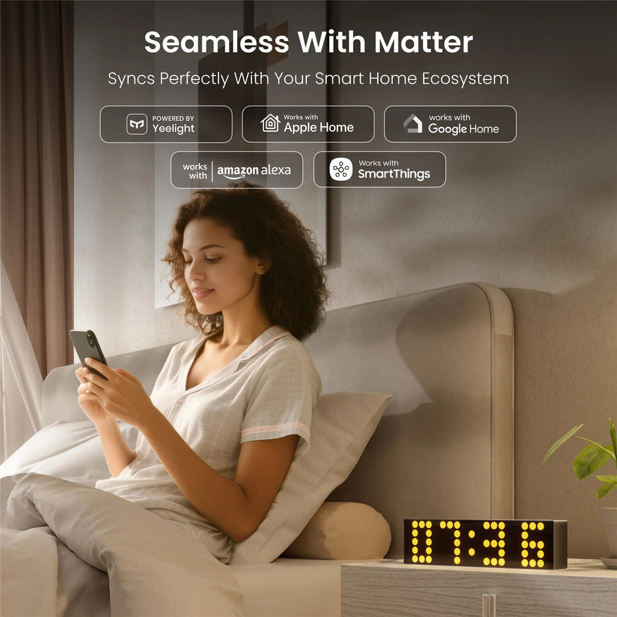 Yeelight Colourful RGB Smart Lamp Cube Lite Seamless Design, Ready-to-Use Clock, Text, Emoji Modes & 20+ Lighting Effects