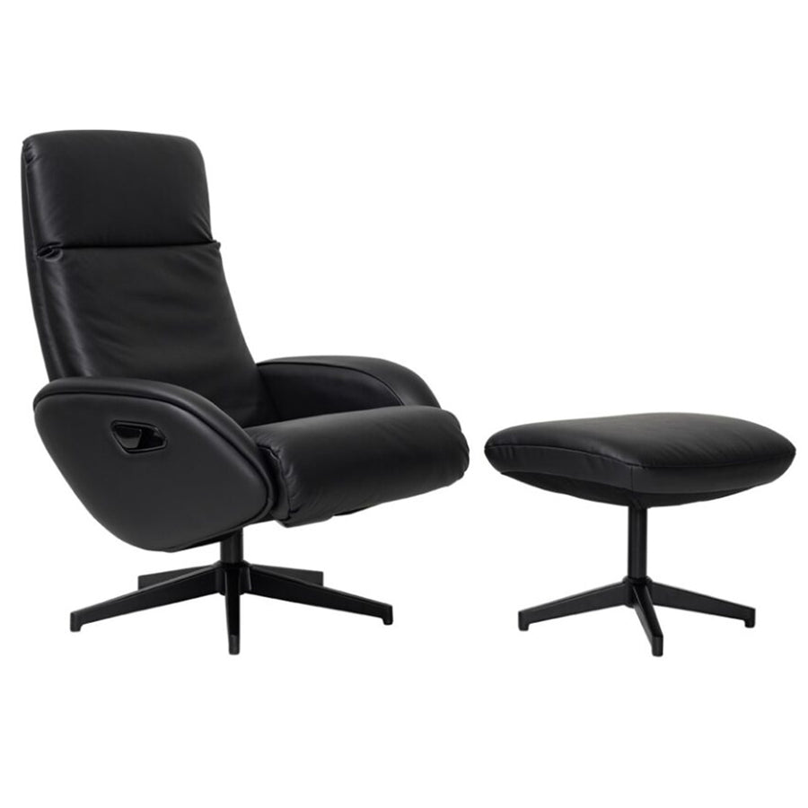 152-L3 - BURO MAYA RECLINER W/ FOOTREST, BLACK