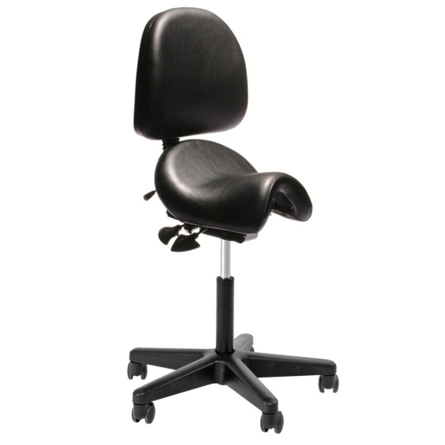 156V-2 - BAMBACH SADDLE SEAT WITH BACK BLK VINYL
