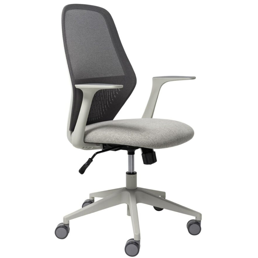 160A-M2 - MONDO SOHO CHAIR LIGHT GREY MESH W/ARMS