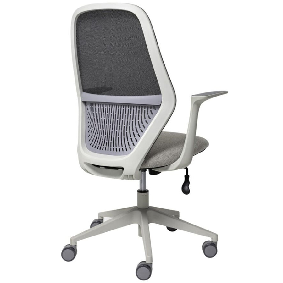 160A-M2 - MONDO SOHO CHAIR LIGHT GREY MESH W/ARMS