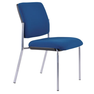 525-RS-61 - BURO LINDIS CHAIR NAVY W/ARMS REFL/SLVR