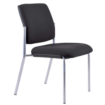 525-RS-63 - BURO LINDIS CHAIR BLACK W/ARMS REFL/SLVR