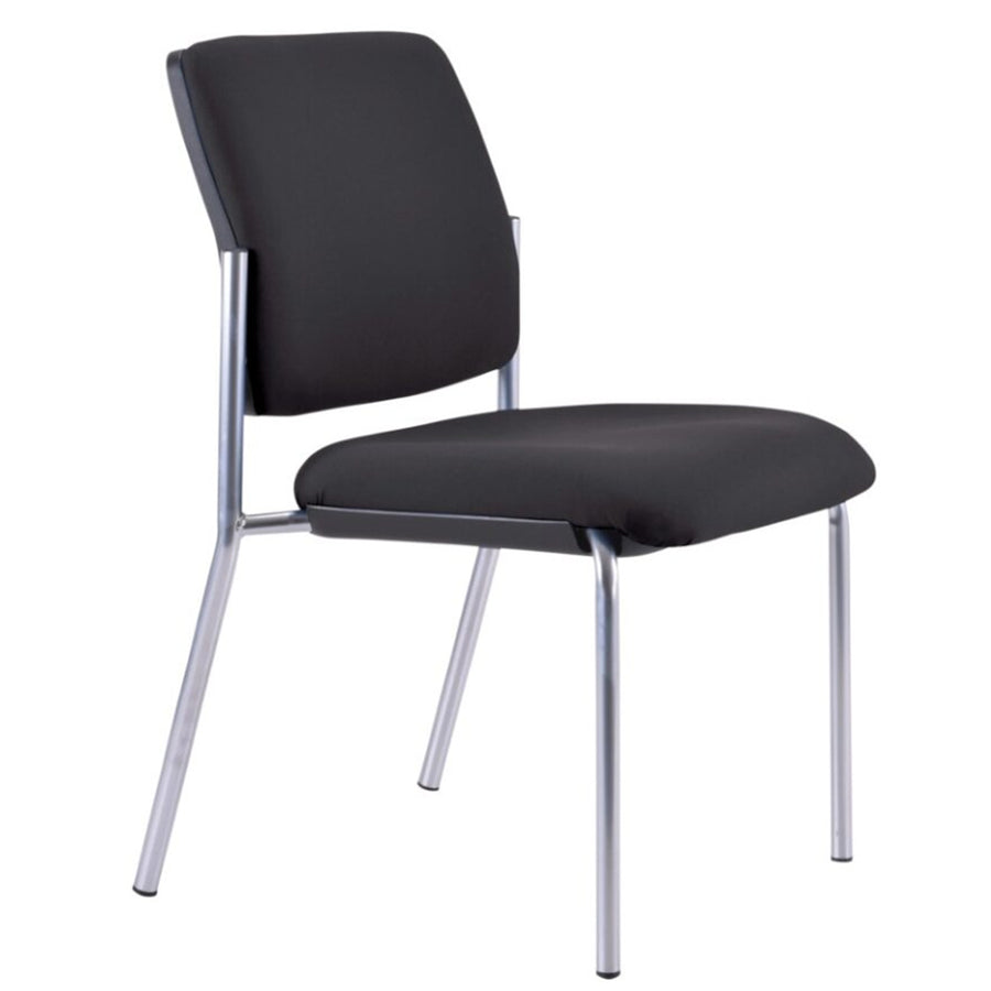 525-RS-63 - BURO LINDIS CHAIR BLACK W/ARMS REFL/SLVR