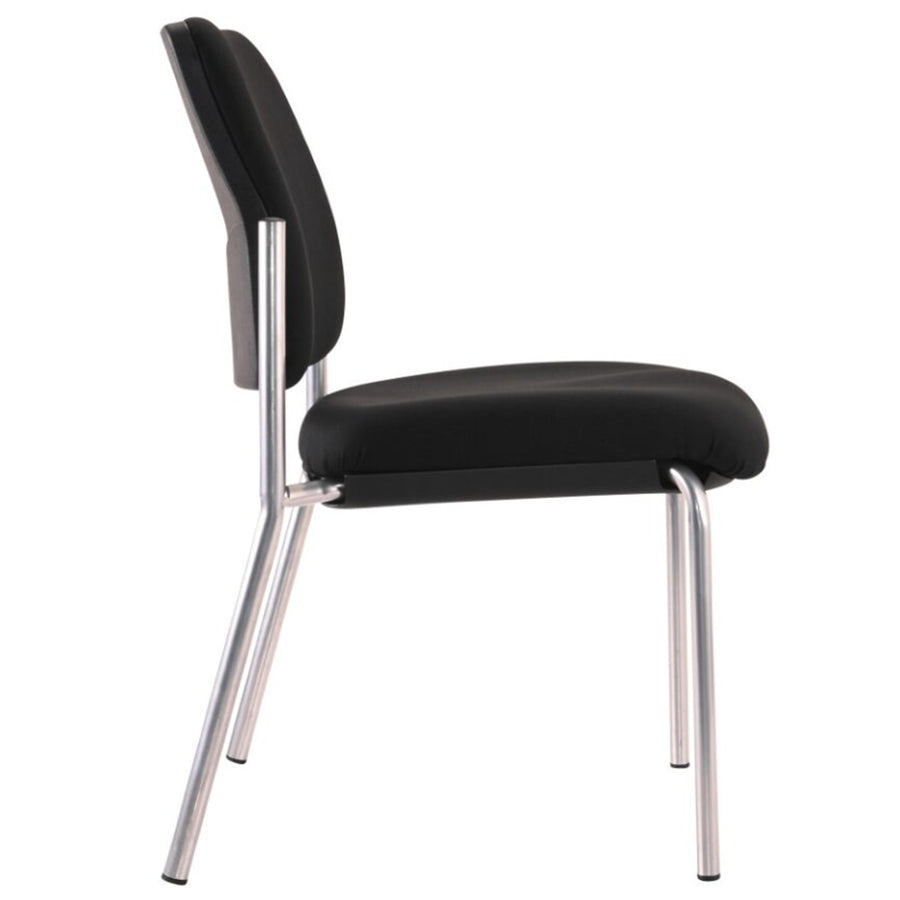 525-RS-63 - BURO LINDIS CHAIR BLACK W/ARMS REFL/SLVR