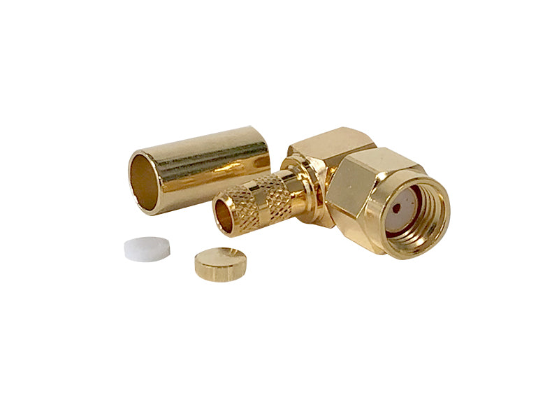 Go Wireless NZ C-SMA11-195-RA - RP-SMA Male Right Angle Crimp Connector for LMR195/RG58