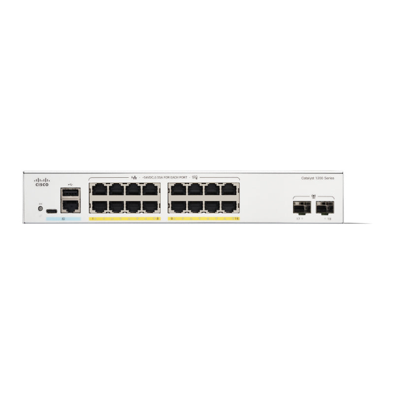 Cisco C1200-16P-2G - Catalyst 1200 16-port GE, PoE, 2x1G SFP