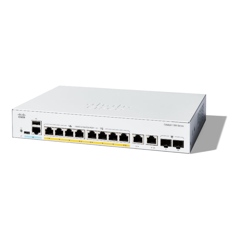Cisco C1300-8P-E-2G - Catalyst 1300 8-port GE, PoE, Ext PS, 2x1G Combo Switch