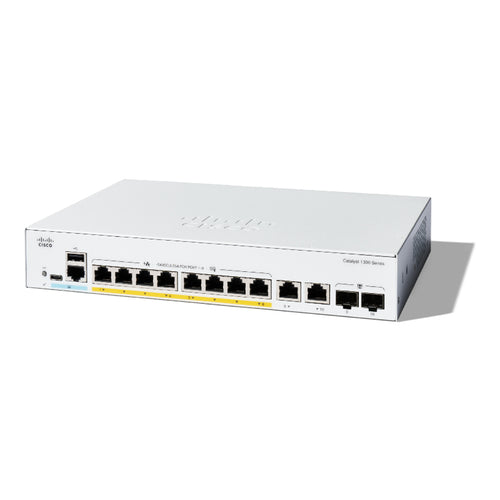 C1300-8P-E-2G - Cisco C1300-8P-E-2G - Catalyst 1300 8-port GE, PoE, Ext PS, 2x1G Combo Switch