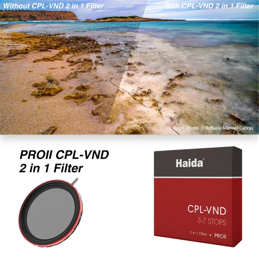HD478182 - HAIDA PRO II C-POL + VARIABLE ND FILTER 3-7 STOP 82MM