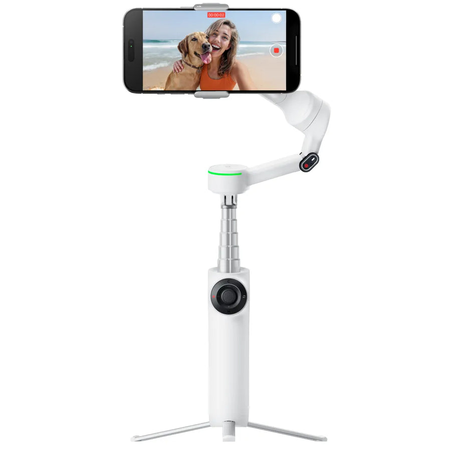 Insta360 Flow 2 Pro Smartphone Gimbal Stabilizer AI Tracker Bundle (Summit White)
