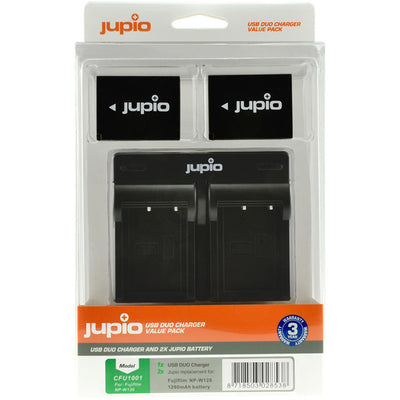 JUPIO BATTERY CHARGER KIT 2X NP-W126S 1260MAH FOR FUJI DIGITAL CAMERAS AND VIDEO