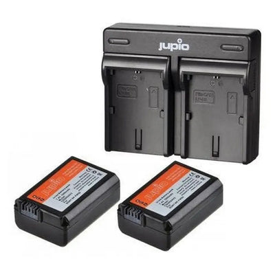 CSO1002 - JUPIO BATTERY CHARGER KIT DUAL 2X NP-FW50 1030MAH FOR SONY DIGITAL CAMERAS