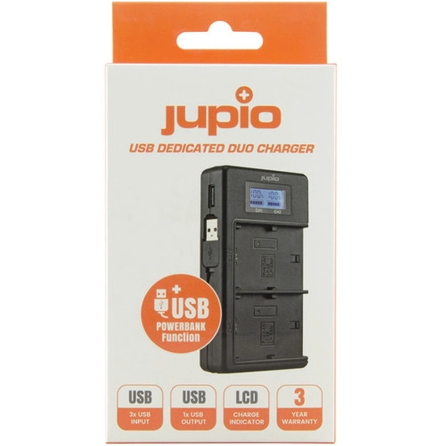 JDC2011 - JUPIO USB DOPPELLADEGERÄT MIT LCD FÜR SONY NP-F550/F750/F970 AKKUS