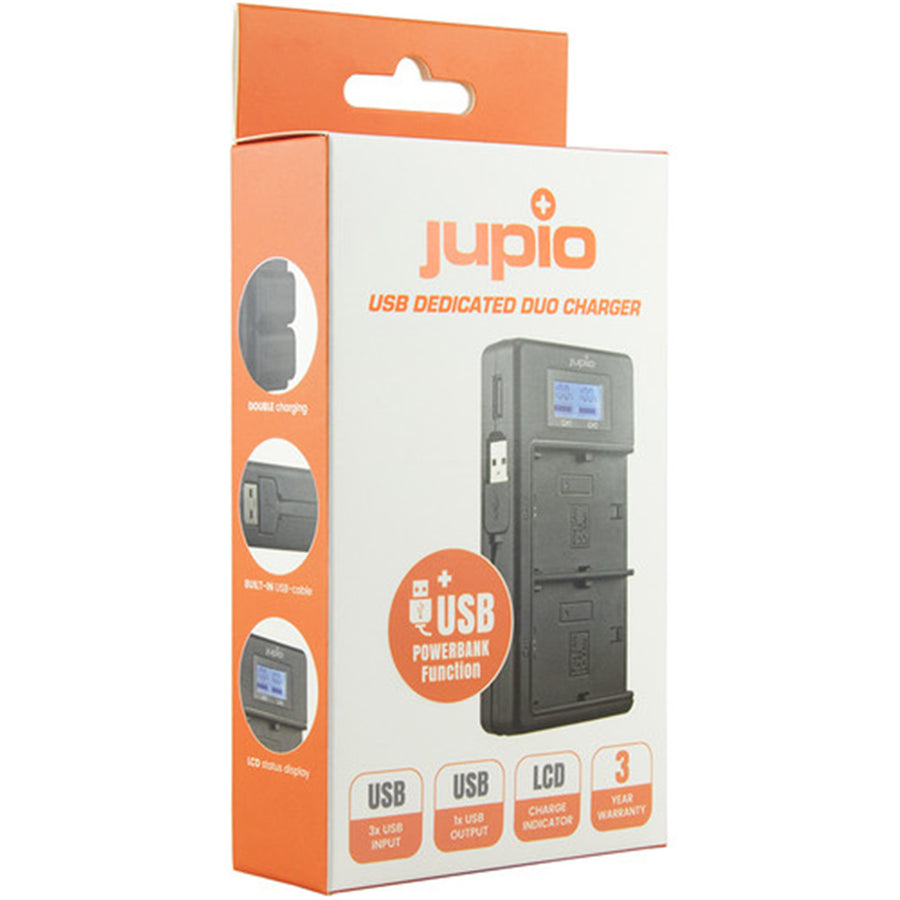 JDC2011 - JUPIO USB DOPPELLADEGERÄT MIT LCD FÜR SONY NP-F550/F750/F970 AKKUS