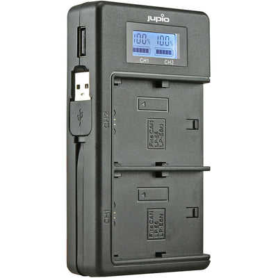JUPIO USB DEDICATED DUO CHARGER WITH LCD FOR CANON LP-E6/LP-E6N BATTERIES