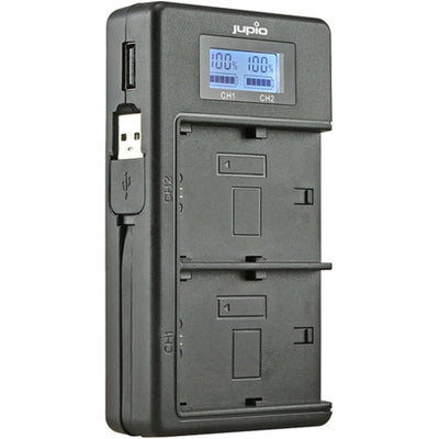 JDC2008 - JUPIO USB DEDIZIERTES DOPPELLADEGERÄT MIT LCD FÜR NIKON EN-EL15A AKKUS