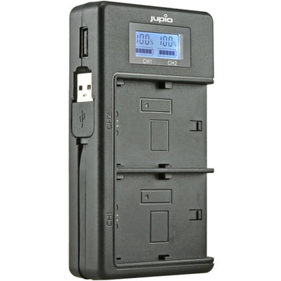 JDC2007 - JUPIO USB DEDIZIERTES DUO-LADEGERÄT MIT LCD FÜR NIKON EN-EL14A AKKUS