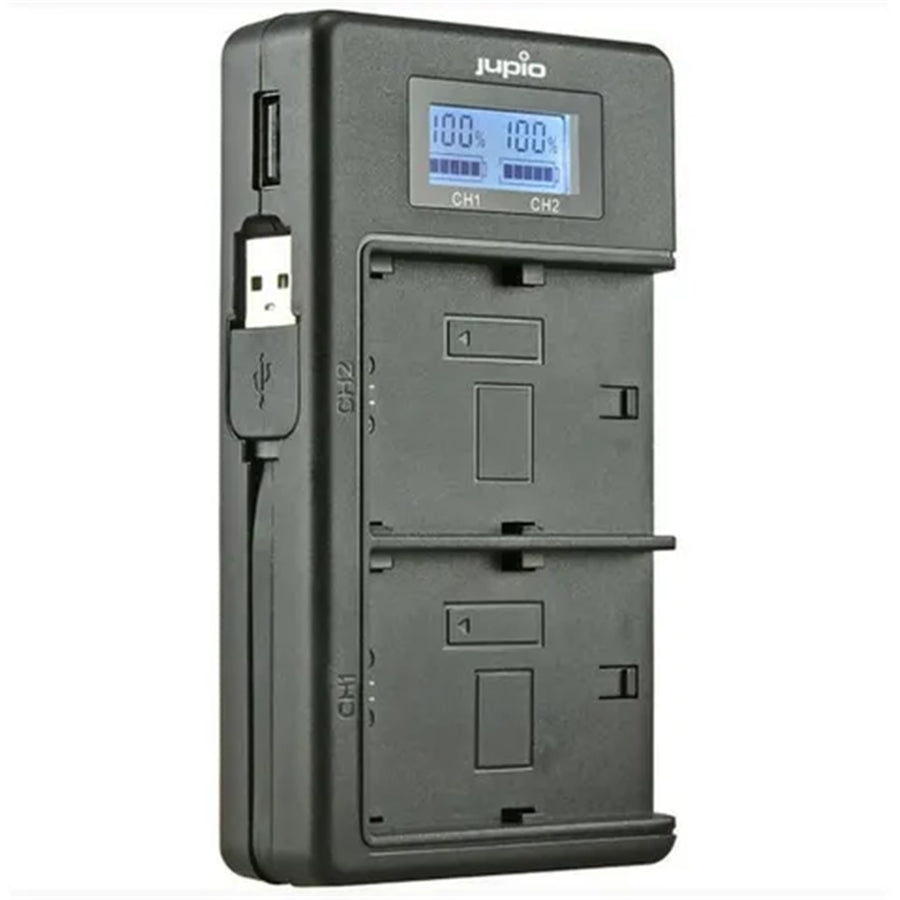JDC2005 - JUPIO USB-DOPPELLADEGERÄT MIT LCD FÜR CANON LP-E17 AKKUS