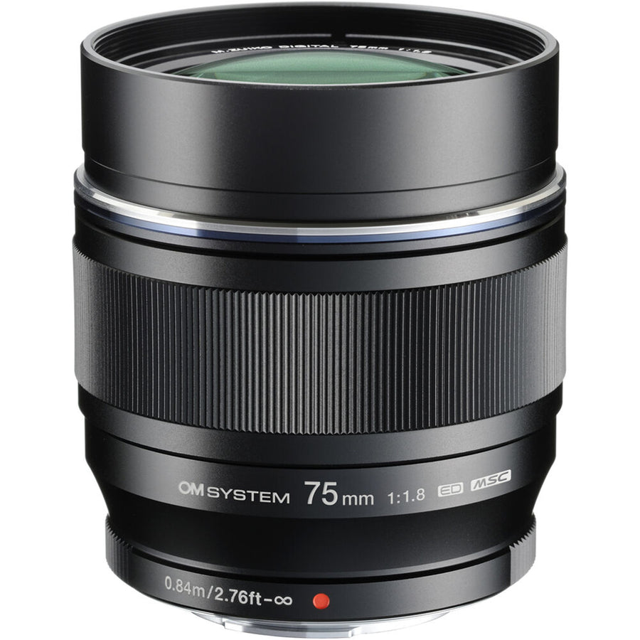 OM SYSTEM 75mm f1.8 Metal Body Portrait Micro Four Thirds Lens Black