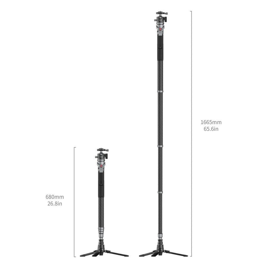 SmallRig Carbon Fiber Monopod Tripod with Ball Head for Photography (166cm Height, 5kg Load, 1.7kg Weight)