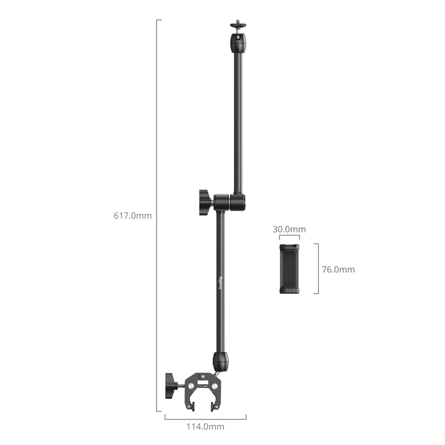 SmallRig Desktop Magic Arm with Crab-Shaped Clamp Kit (Basic Version) Integrated Joint Design: Effectively prevents deflection for secure equipment operation