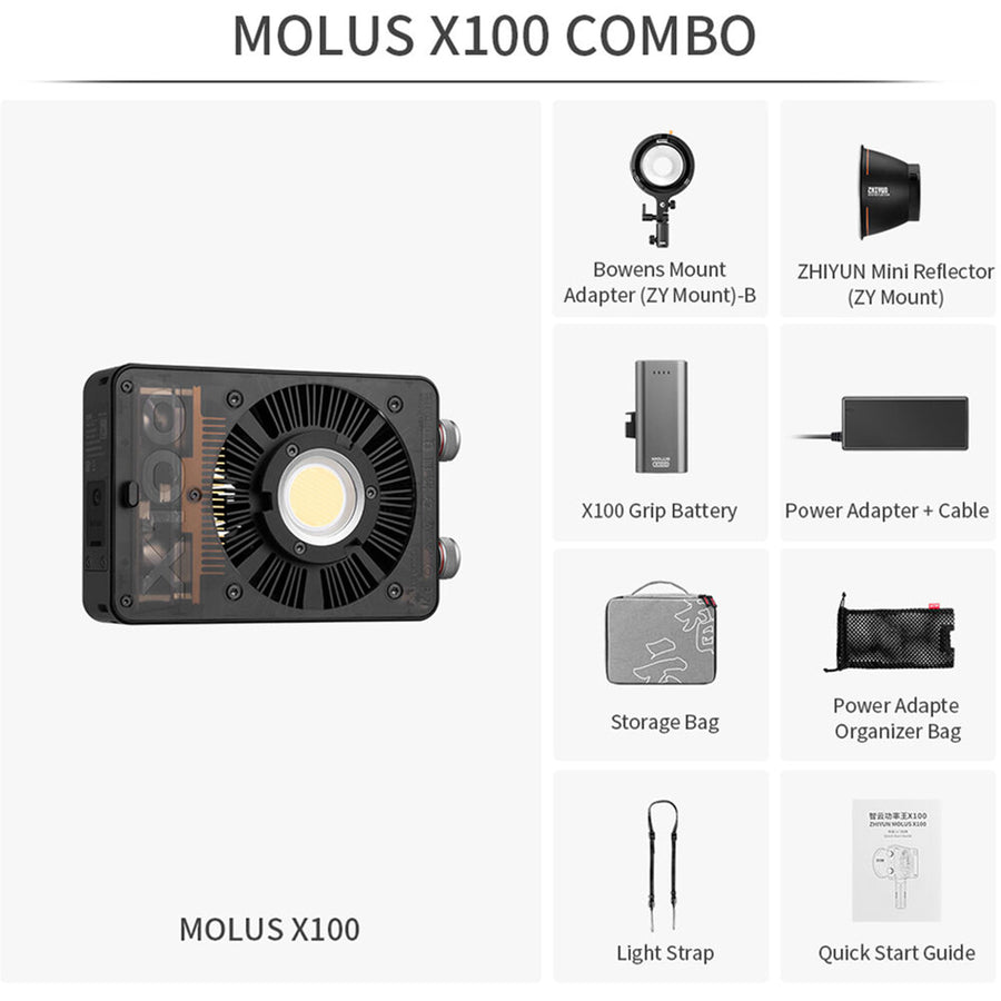 ZHIYUN MOLUS X100 Bi-Color Pocket COB Monolight Combo