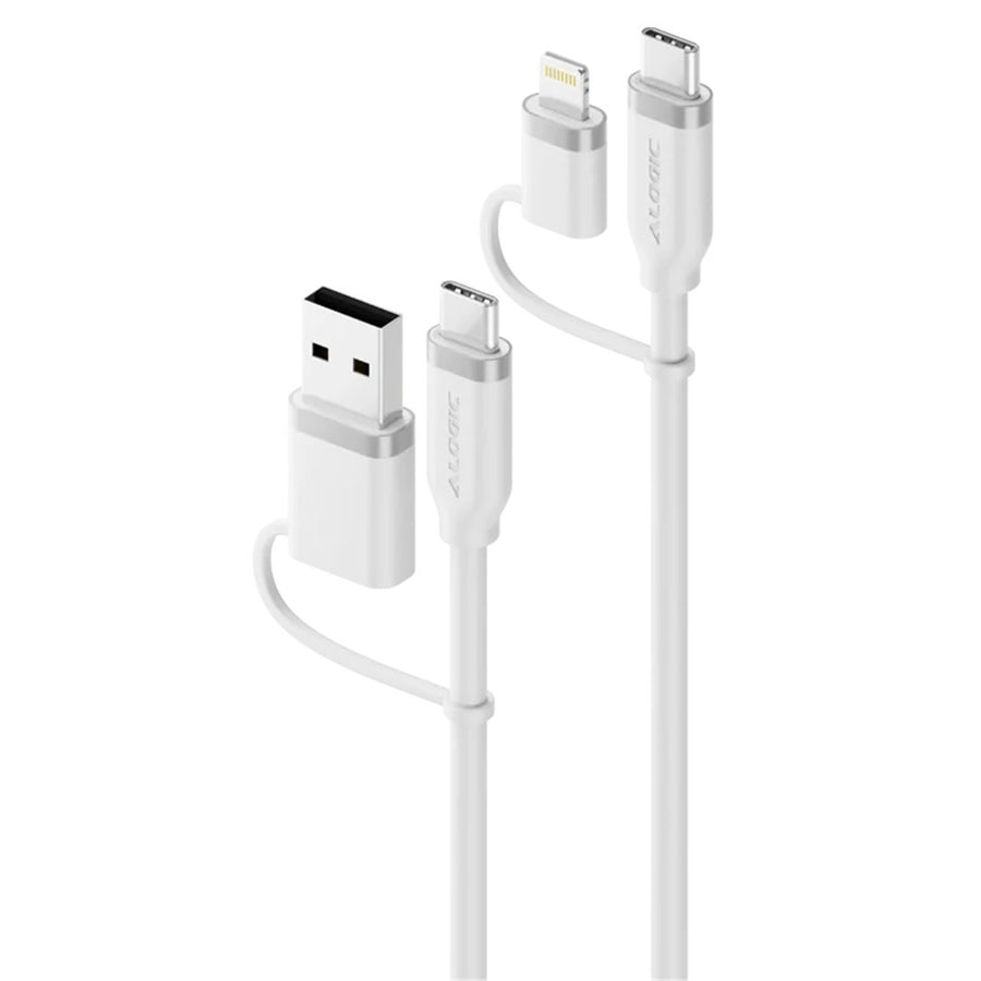 ALOGIC ELSI4IN1U2WH1.5 - Elements Silicone 4-IN-1 USB 2.0 Cable