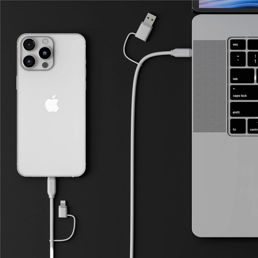 ALOGIC ELSI4IN1U2WH1.5 - Elements Silicone 4-IN-1 USB 2.0 Cable