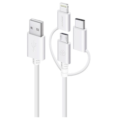 ALOGIC U28P3T1-030WH – 30 CM 3-IN-1 LADE- UND SYNCHRONISIERUNGSKABEL – WEISS