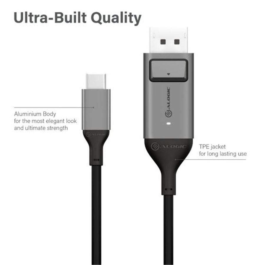 ALOGIC ULCDP01-SGR - 1M ULTRA USB-C TO DP CABLE - 4K S.GREY