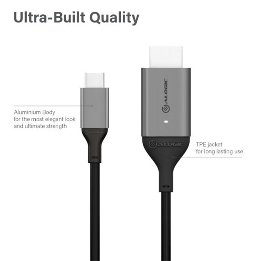 ALOGIC ULCHD01-SGR - 1M ULTRA USB-C ZU HDMI KABEL - 4K S.GREY